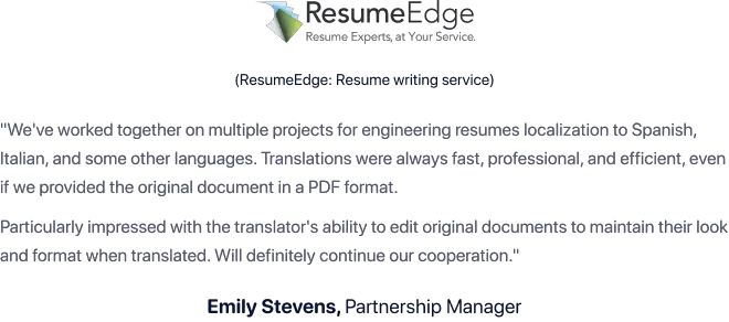 ResumeEdge review on Translate.com Document Translation Services 