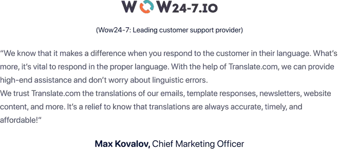 Wow24-7 review on Translate.com Business Translation Service 